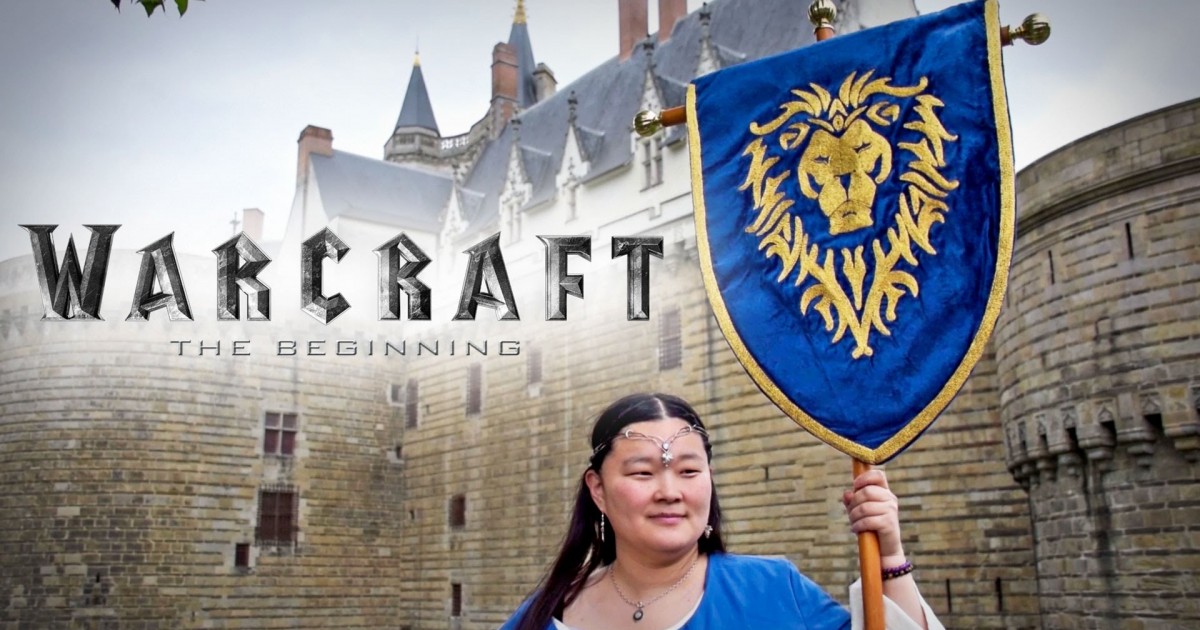 Étendard de l'Alliance du film Warcraft brodé par Mee Yung